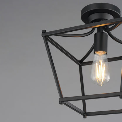 Maxim Lighting Clifton 1 Light 11.75" Semi-Flush Mount, Black