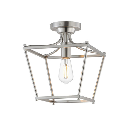 Maxim Lighting Clifton 1 Light 11.75" Semi-Flush Mount, Satin Nickel