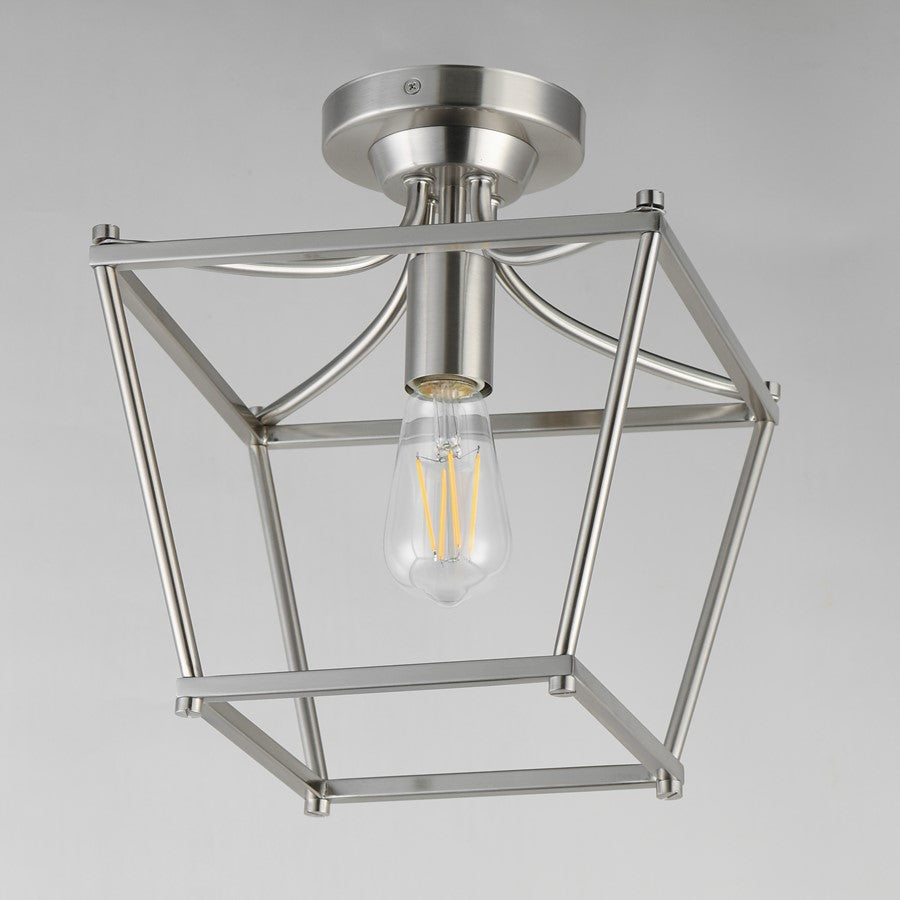 Maxim Lighting Clifton 1 Light 11.75" Semi-Flush Mount, Satin Nickel