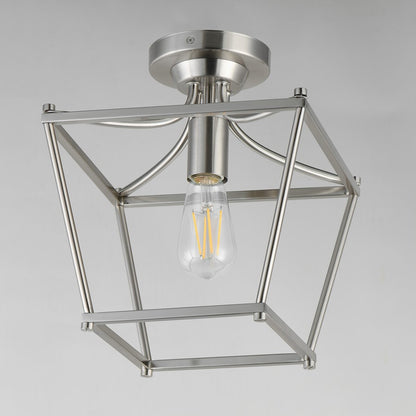 Maxim Lighting Clifton 1 Light 11.75" Semi-Flush Mount, Satin Nickel