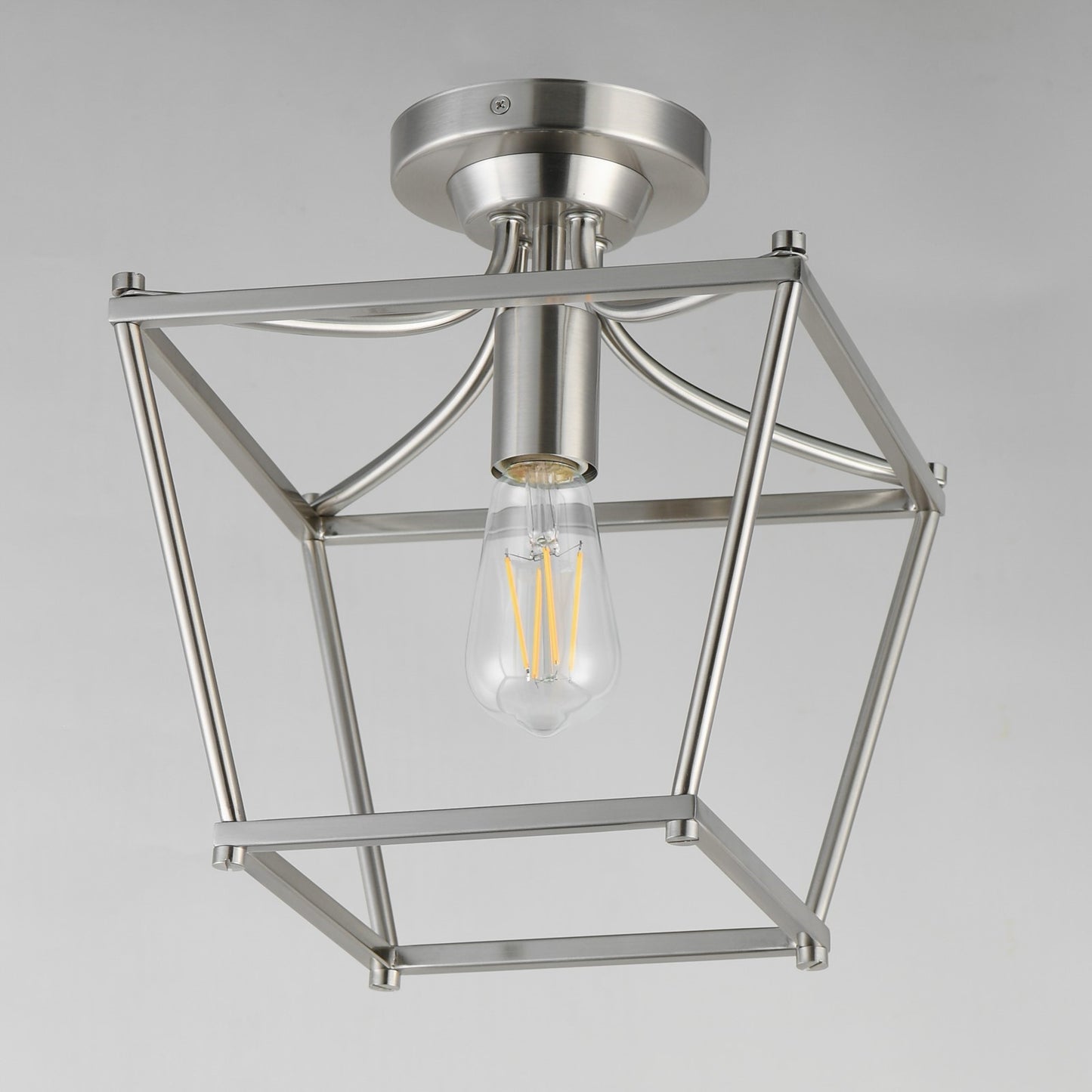 Maxim Lighting Clifton 1 Light 11.75" Semi-Flush Mount, Satin Nickel