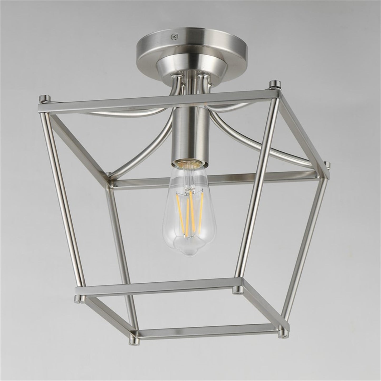 Maxim Lighting Clifton 1 Light 11.75" Semi-Flush Mount, Satin Nickel