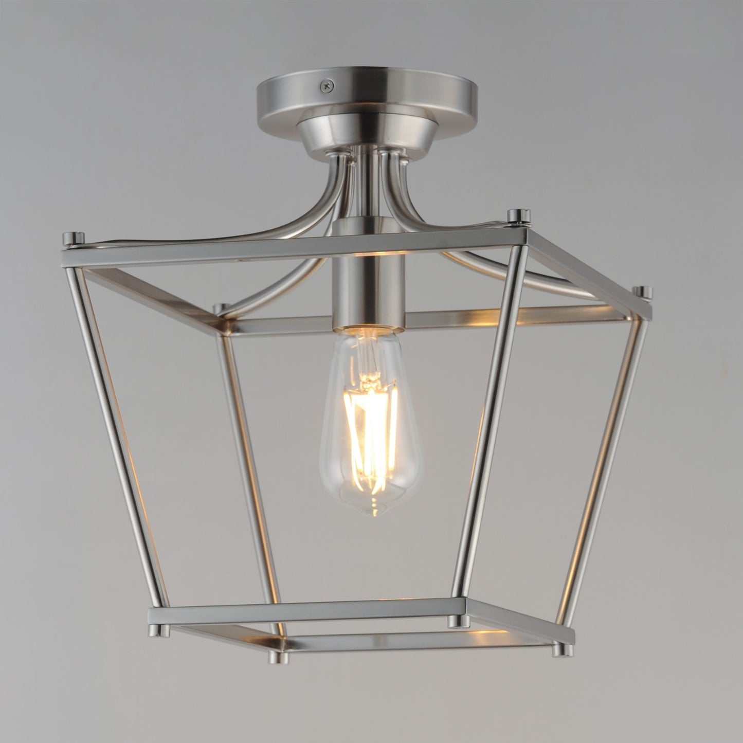 Maxim Lighting Clifton 1 Light 11.75" Semi-Flush Mount, Satin Nickel