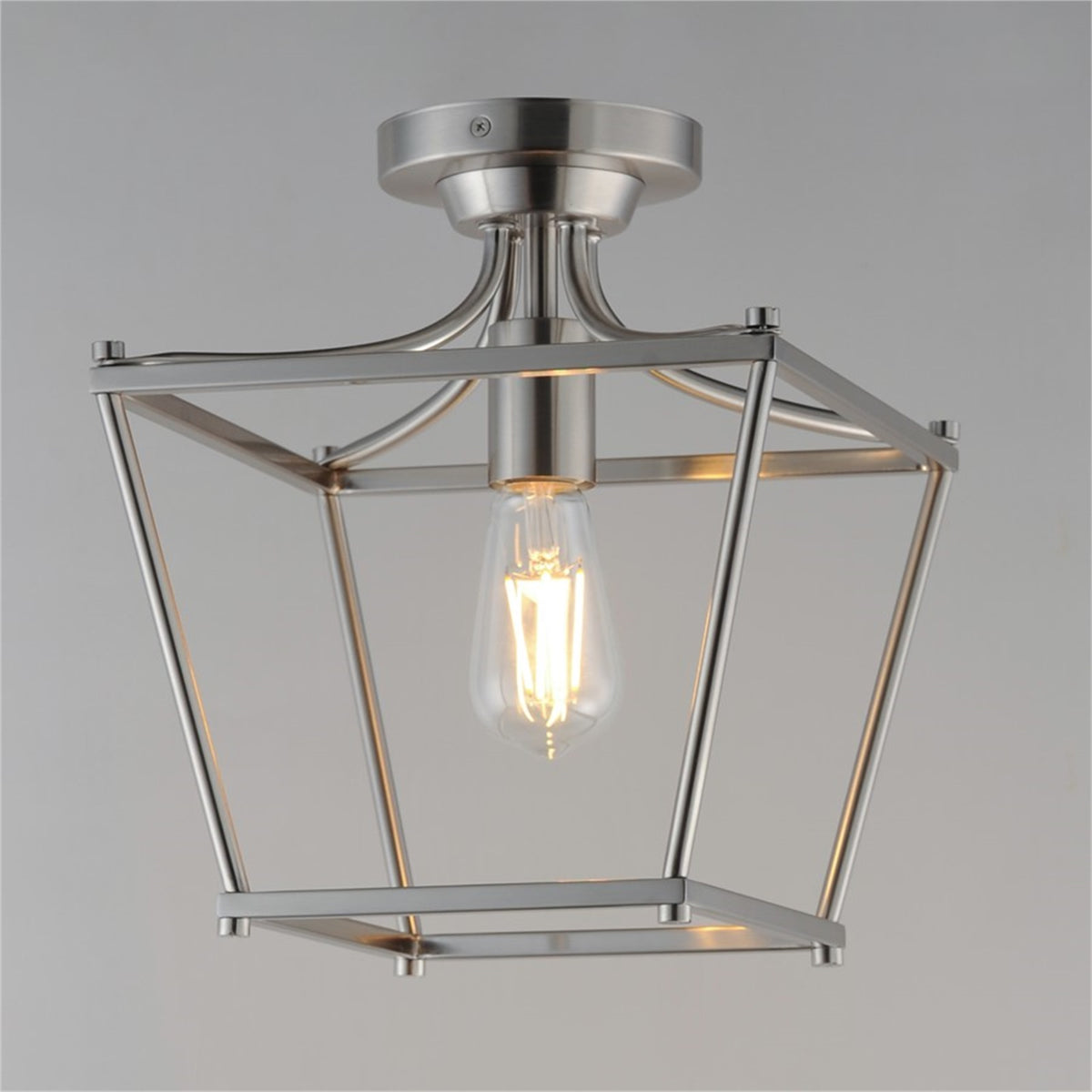 Maxim Lighting Clifton 1 Light 11.75" Semi-Flush Mount, Satin Nickel