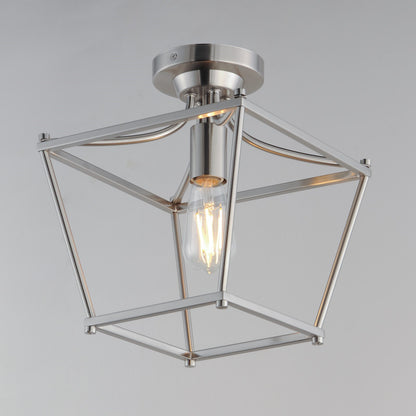 Maxim Lighting Clifton 1 Light 11.75" Semi-Flush Mount, Satin Nickel