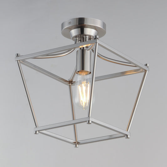 Maxim Lighting Clifton 1 Light 11.75" Semi-Flush Mount, Satin Nickel - 25311SN