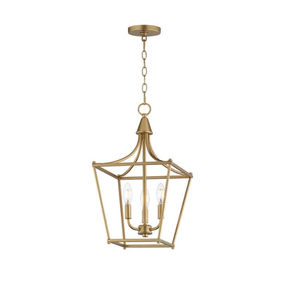 Maxim Lighting Clifton 3Lt 20.75" Single Pendant, Natural Aged Brass