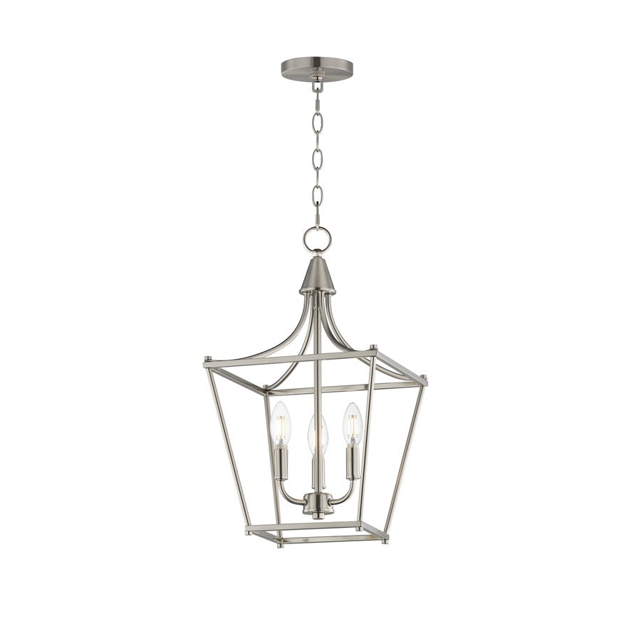 Maxim Lighting Clifton 3 Light 20.75" Single Pendant, Satin Nickel - 25313SN
