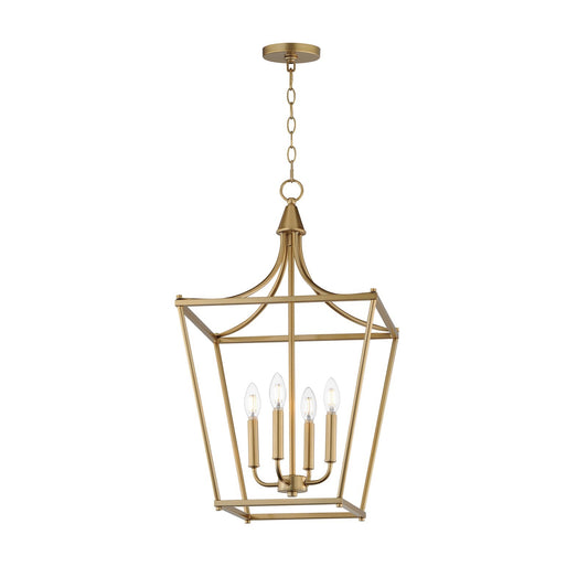 Maxim Lighting Clifton 4Lt 28" Single Pendant, Natural Aged Brass