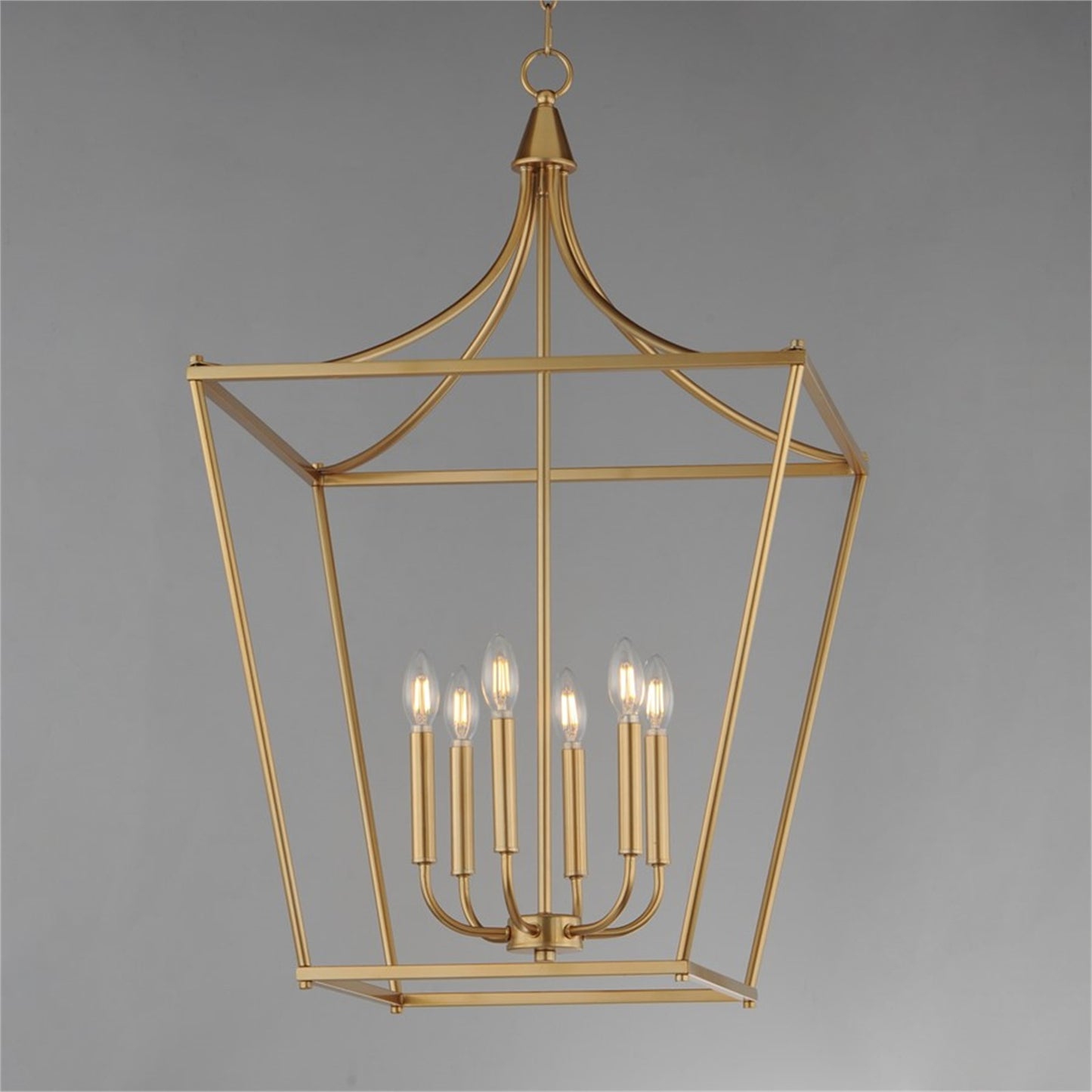 Maxim Lighting Clifton 6Lt 36" Single Pendant, Natural Aged Brass