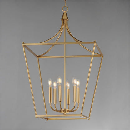 Maxim Lighting Clifton 6Lt 36" Single Pendant, Natural Aged Brass