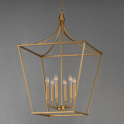 Maxim Lighting Clifton 6Lt 36" Single Pendant, Natural Aged Brass