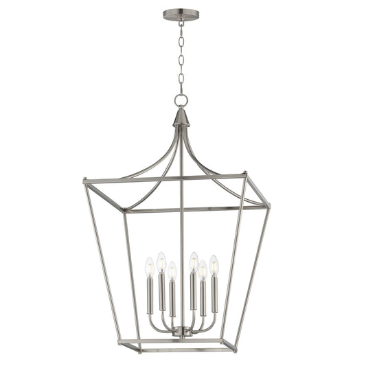 Maxim Lighting Clifton 6 Light 36" Single Pendant, Satin Nickel