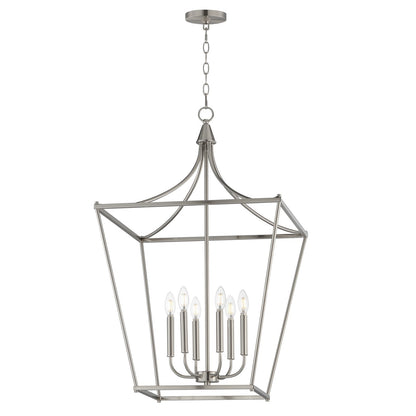 Maxim Lighting Clifton 6 Light 36" Single Pendant, Satin Nickel