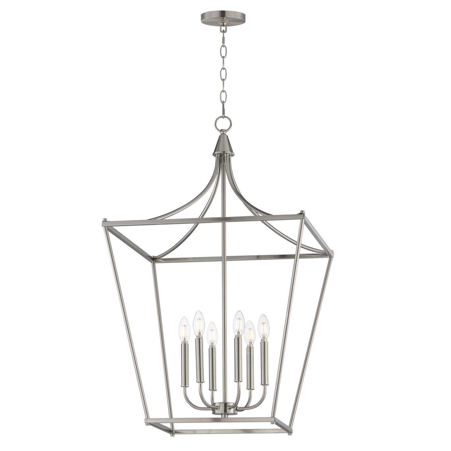 Maxim Lighting Clifton 6 Light 36" Single Pendant, Satin Nickel