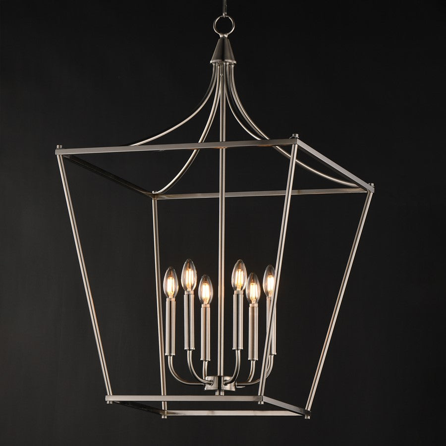 Maxim Lighting Clifton 6 Light 36" Single Pendant, Satin Nickel