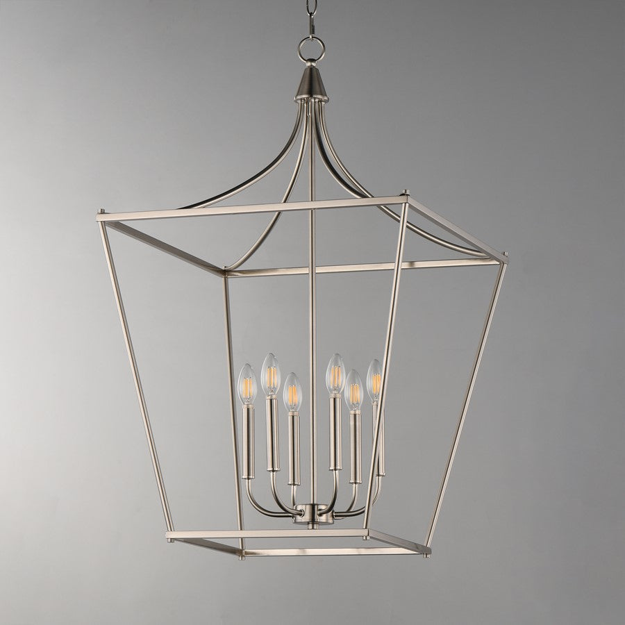 Maxim Lighting Clifton 6 Light 36" Single Pendant, Satin Nickel