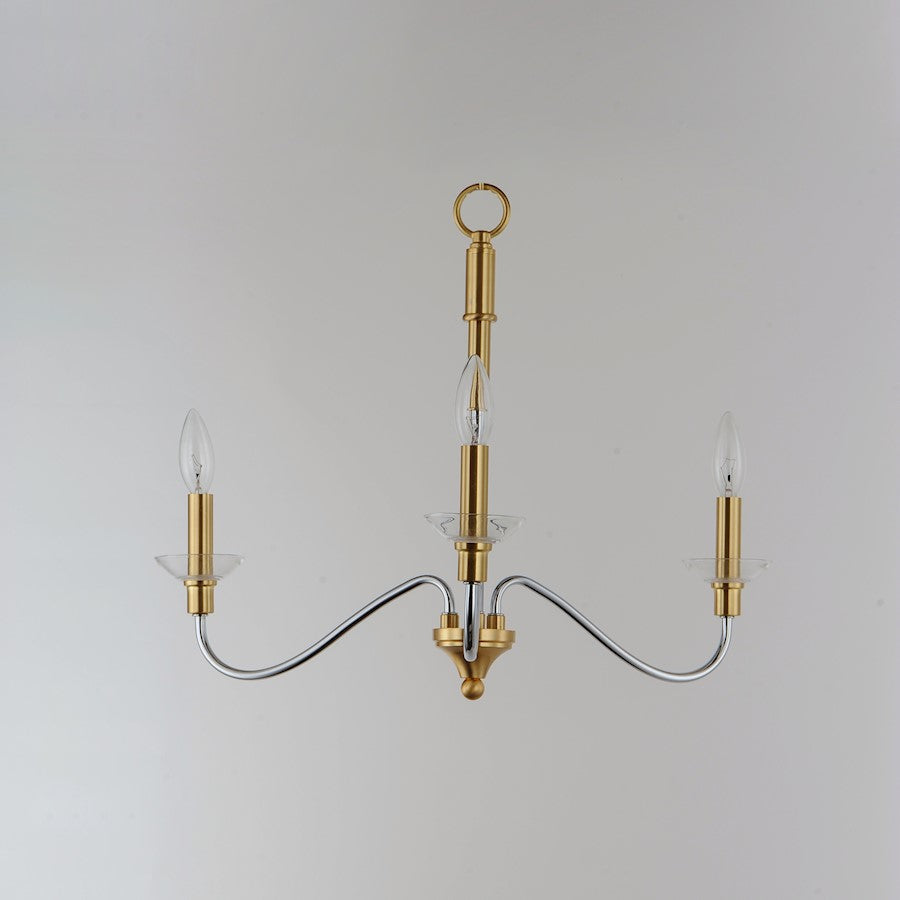 3 Light Pendant, Polished Chrome