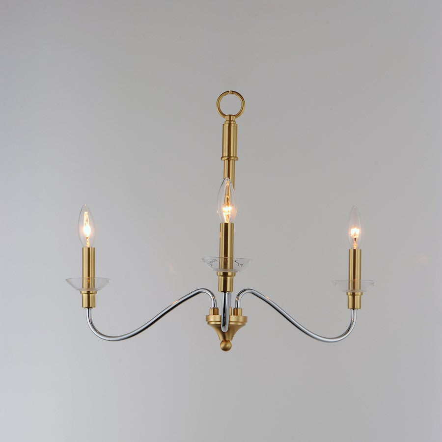 3 Light Pendant, Polished Chrome