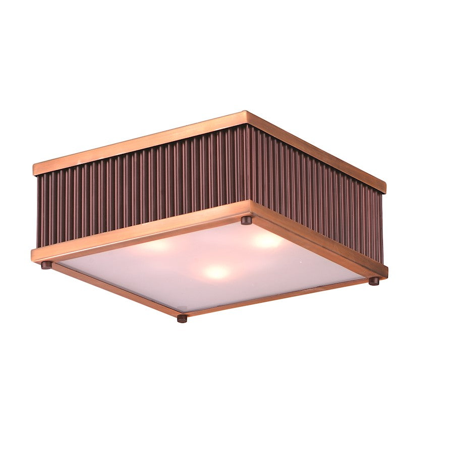 Maxim Ruffle 3-Light Flush Mount, Oil Rubbed Bronze/Burnished Brass