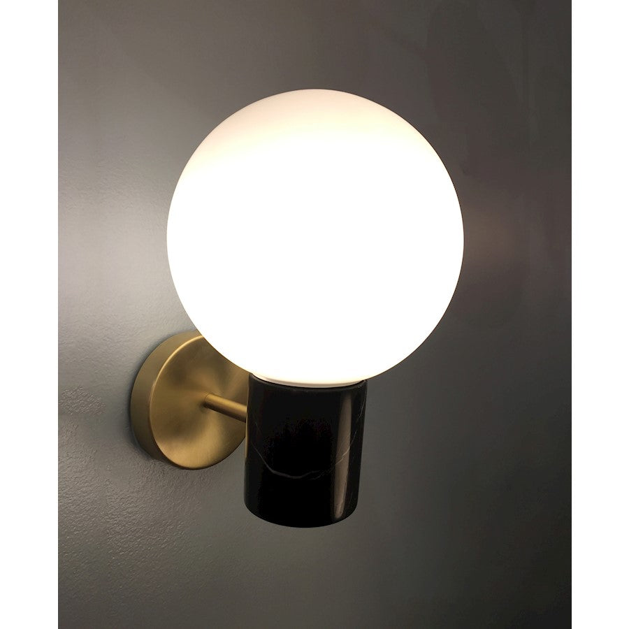 Maxim Lighting Vesper-Wall Sconce, Satin Brass/Black