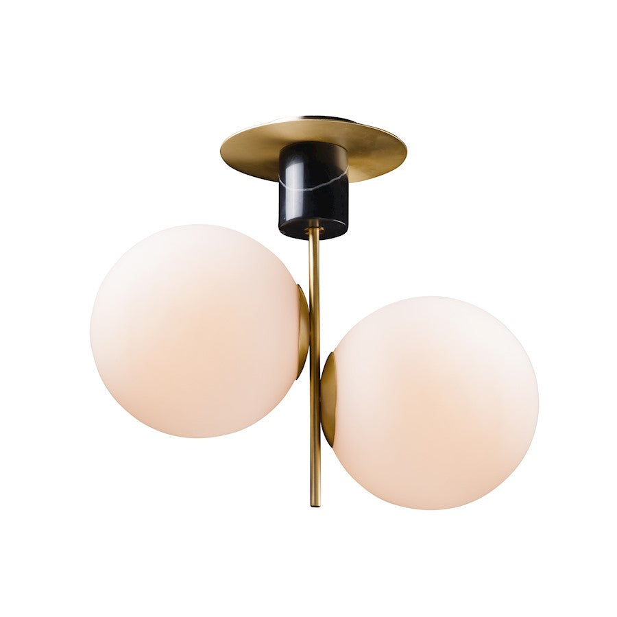 Maxim Lighting Vesper-Semi-Flush Mount, Satin Brass/Black