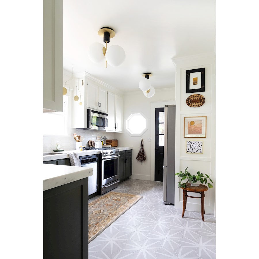 Maxim Lighting Vesper-Semi-Flush Mount, Satin Brass/Black