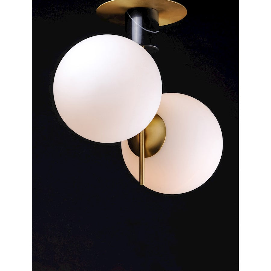 Maxim Lighting Vesper-Semi-Flush Mount, Satin Brass/Black