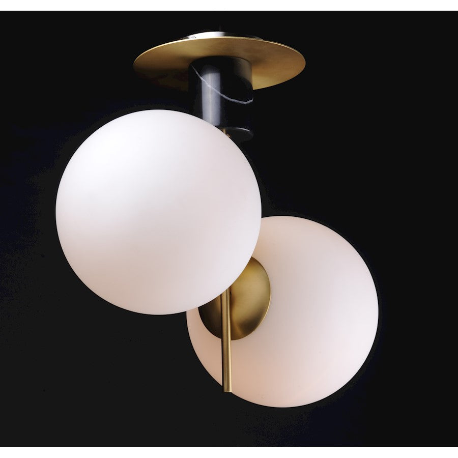 Maxim Lighting Vesper-Semi-Flush Mount, Satin Brass/Black
