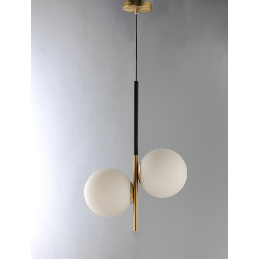 Maxim Lighting Vesper-Single 2 LT Pendant, Satin Brass/Black
