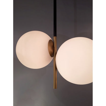Maxim Lighting Vesper-Single 2 LT Pendant, Satin Brass/Black