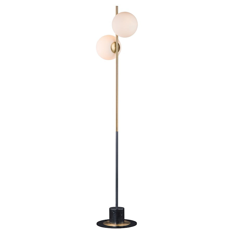 Maxim Lighting Vesper-Floor Lamp, Satin Brass/Black