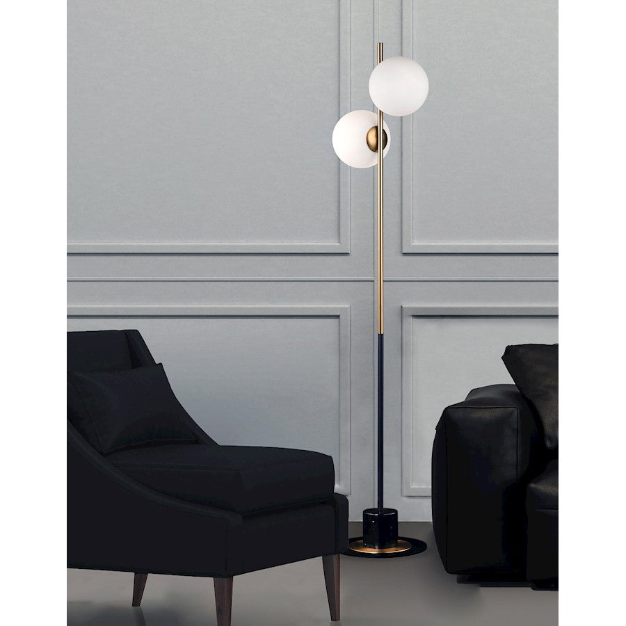 Maxim Lighting Vesper-Floor Lamp, Satin Brass/Black