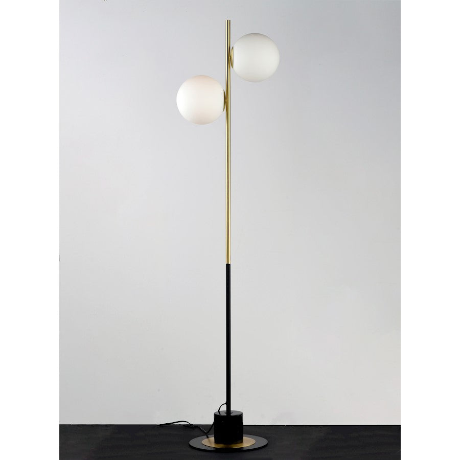 Maxim Lighting Vesper-Floor Lamp, Satin Brass/Black