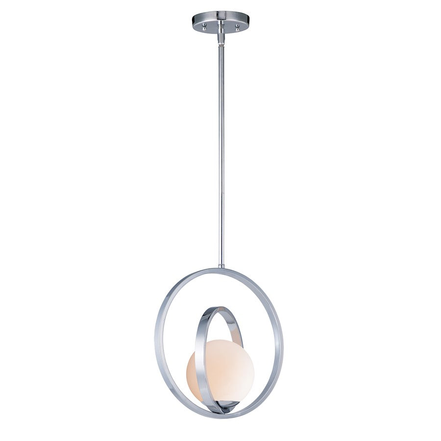 Maxim Lighting Coronet-Single Pendant, Chrome/Satin White