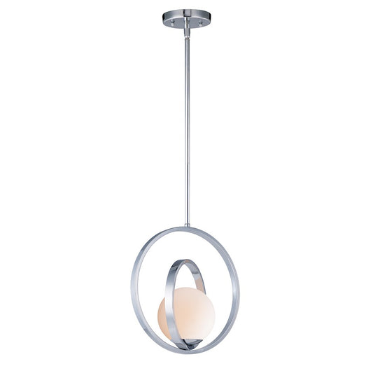 Maxim Lighting Coronet-Single Pendant, Chrome/Satin White