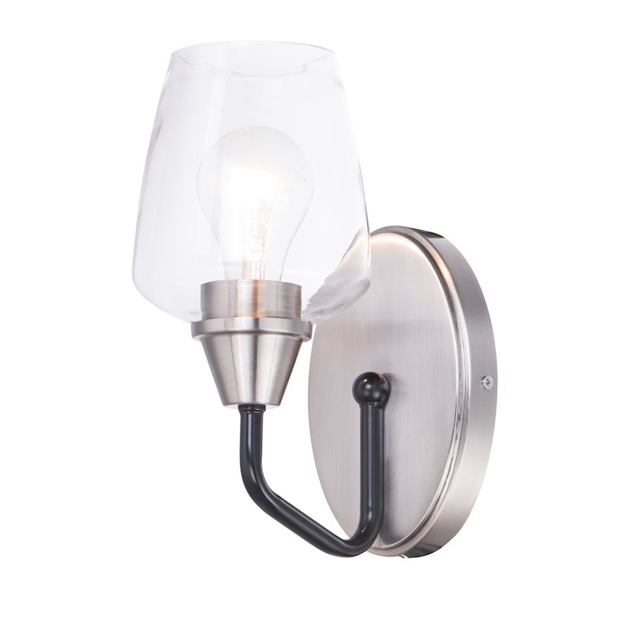 Maxim Lighting Goblet-Wall Sconce, Black/Satin Nickel