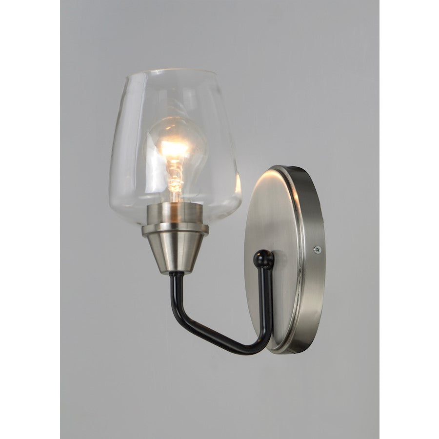 Maxim Lighting Goblet-Wall Sconce, Black/Satin Nickel