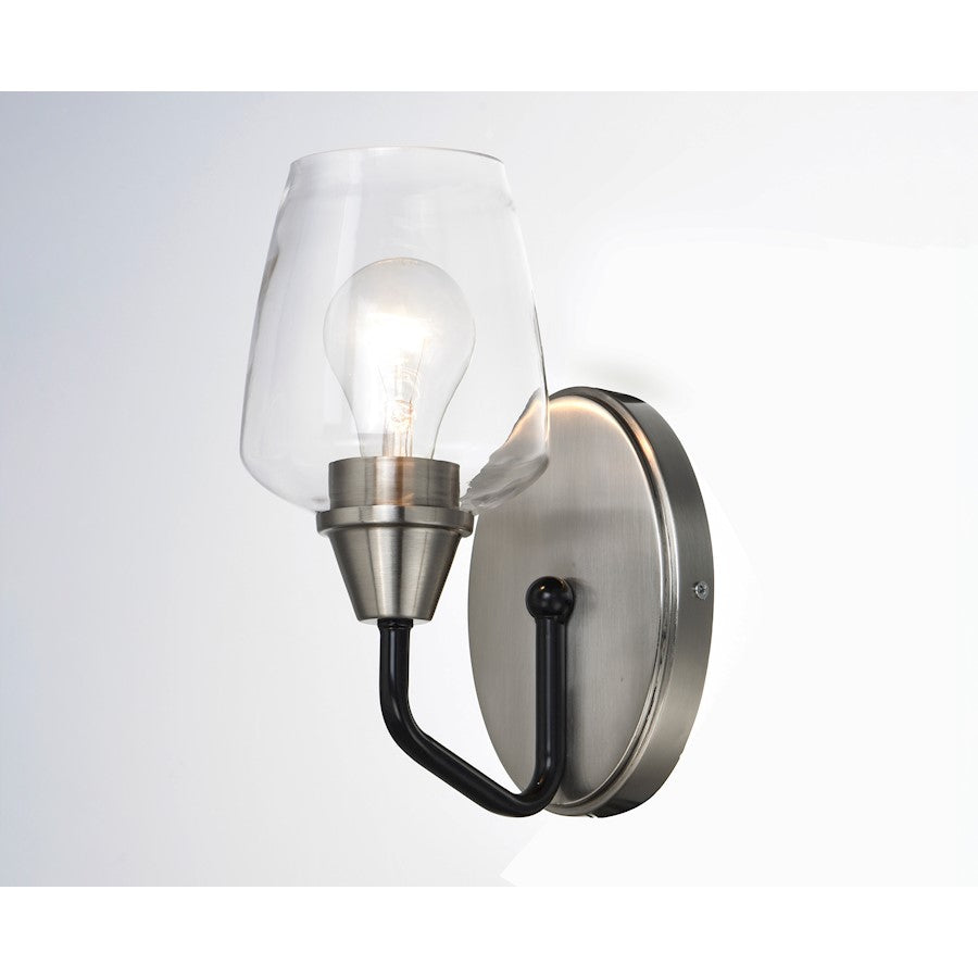 Maxim Lighting Goblet-Wall Sconce, Black/Satin Nickel