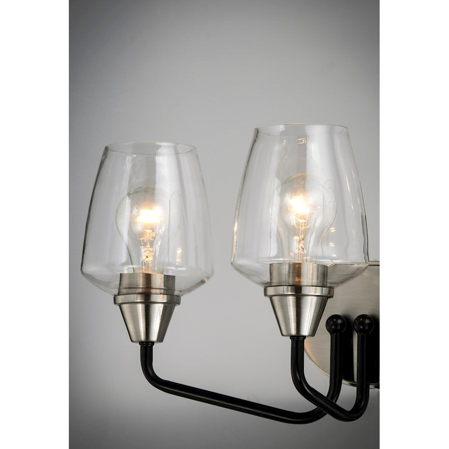 Maxim Lighting Goblet 3 Light Bath Vanity, Black/Satin Nickel