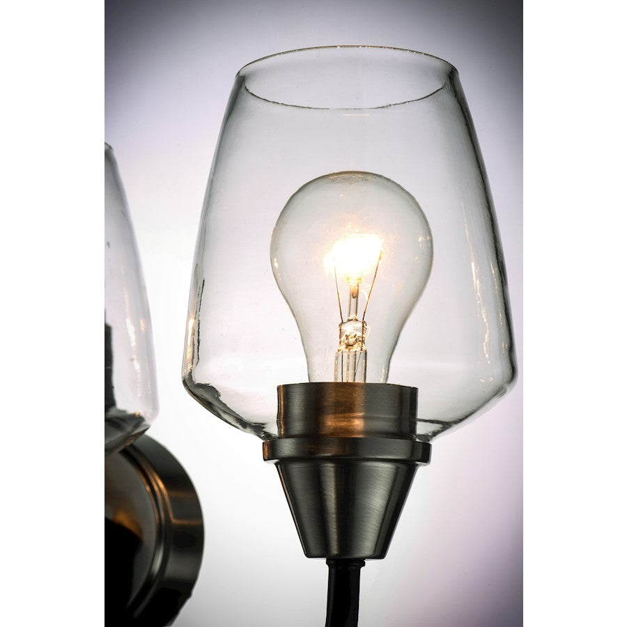 Maxim Lighting Goblet 3 Light Bath Vanity, Black/Satin Nickel