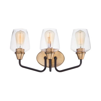 Maxim Lighting Goblet 3 Light Bath Vanity, Bronze/Antique Brass