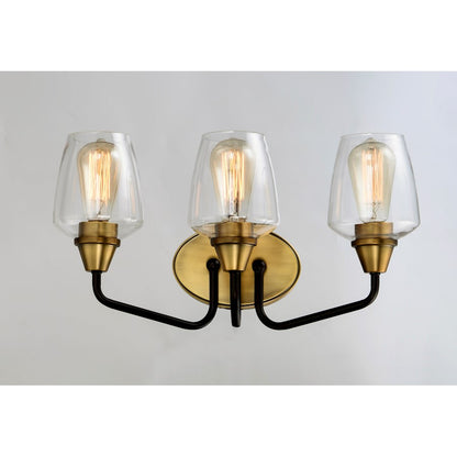 Maxim Lighting Goblet 3 Light Bath Vanity, Bronze/Antique Brass