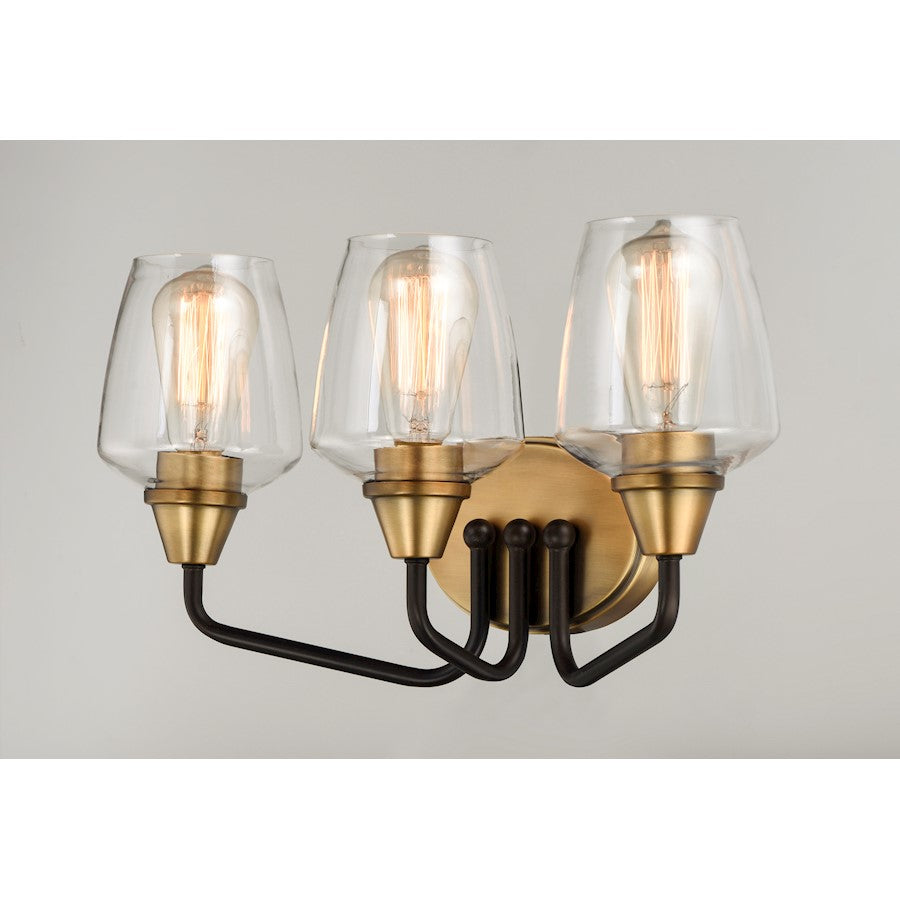 Maxim Lighting Goblet 3 Light Bath Vanity, Bronze/Antique Brass