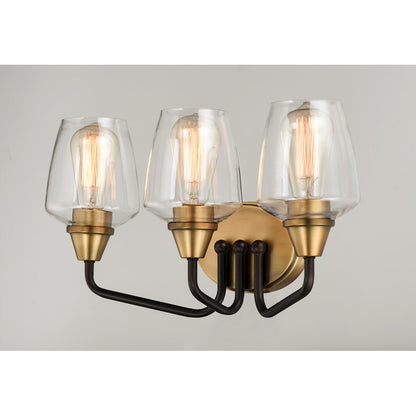 Maxim Lighting Goblet 3 Light Bath Vanity, Bronze/Antique Brass