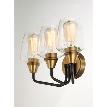 Maxim Lighting Goblet 3 Light Bath Vanity, Bronze/Antique Brass