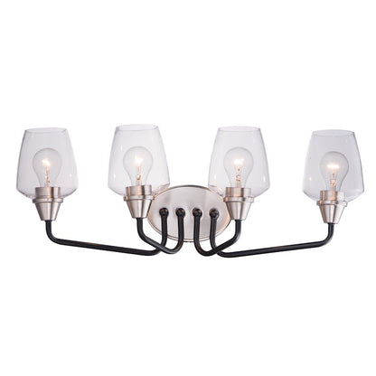Maxim Lighting Goblet 4 Light Bath Vanity, Black/Satin Nickel
