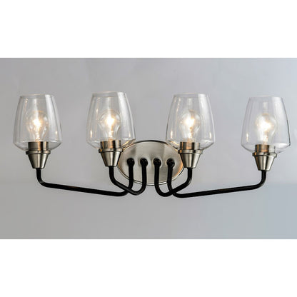 Maxim Lighting Goblet 4 Light Bath Vanity, Black/Satin Nickel