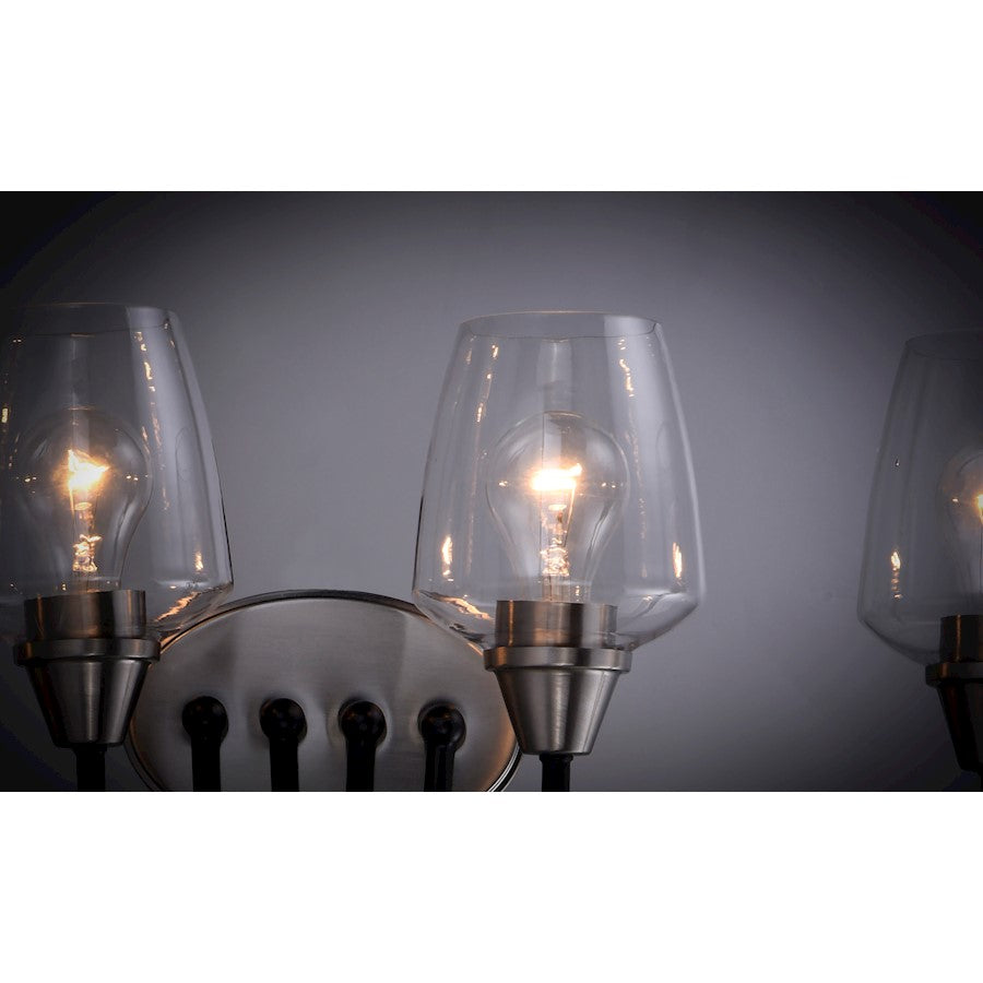 Maxim Lighting Goblet 4 Light Bath Vanity, Black/Satin Nickel