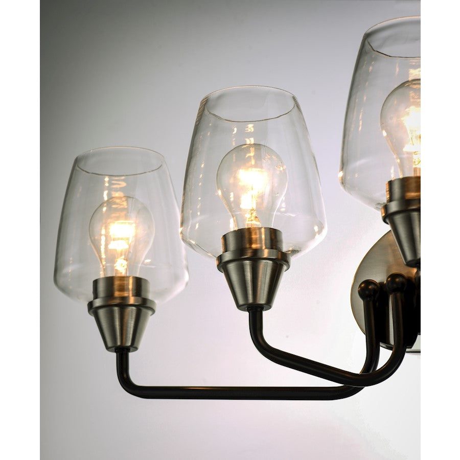 Maxim Lighting Goblet 4 Light Bath Vanity, Black/Satin Nickel